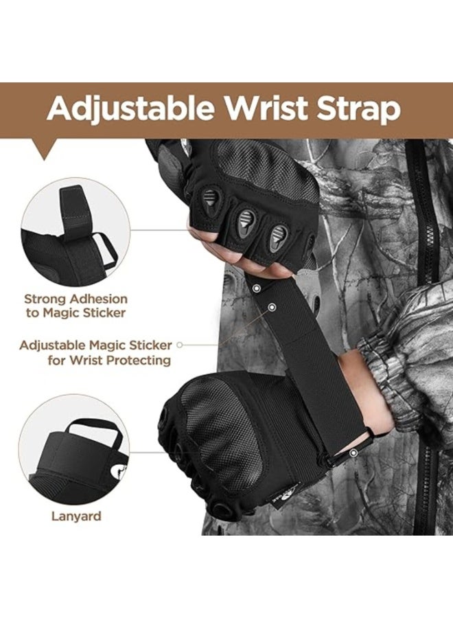 LYNLYN Fingerless Tactical Gloves, Palm Circumference 22–24 cm, Breathable Motorcycle and Outdoor Sports Gloves for Shooting, Cycling, Climbing, Hiking, Airsoft, Paintball, and Work - Image 2